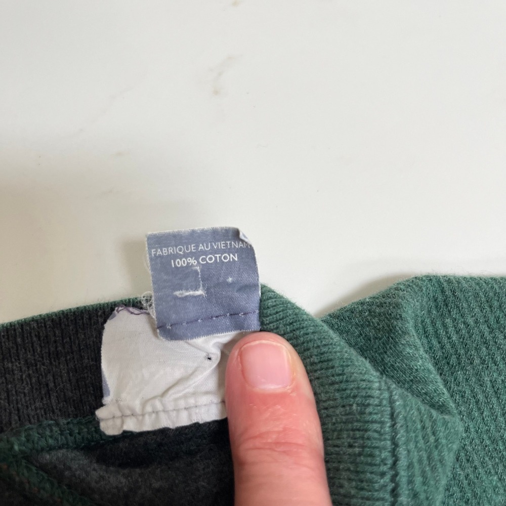 Tommy Bahama Mens Reversible Sweatshirt Green Charcoal Grey Cotton Pullover L - Picture 6 of 16